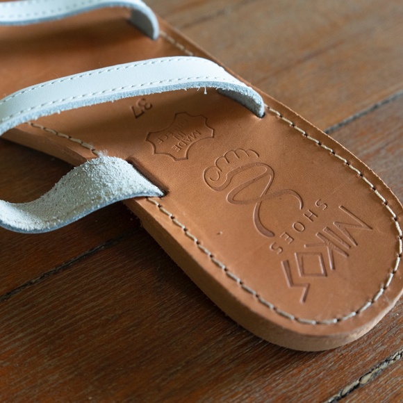 White Authentic Leather Sandals - Picture 4 of 5
